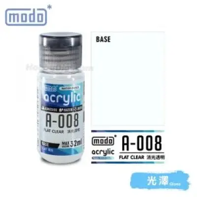modo Acrylic Water Based Model Paint - A-008 Flat Clear 32ml