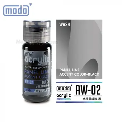 modo Acrylic Water Based Model Paint - AW-02 Penel Line Accent Color Black 32ml