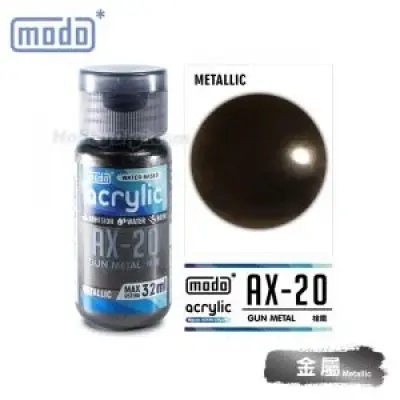 modo Acrylic Water Based Model Paint - AX-20 Gun Metal 32ml