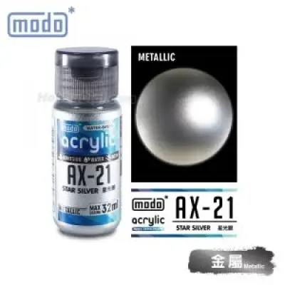 modo Acrylic Water Based Model Paint - AX-21 Star Silver 32ml