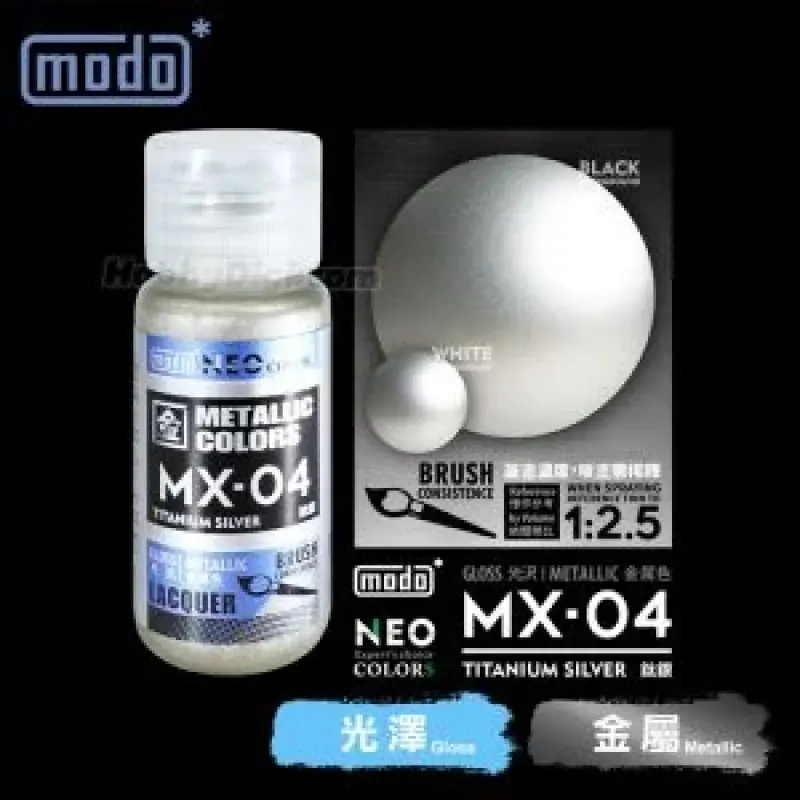 摩多modo金屬成色系列 油性 模型油 - MX-04 鈦銀 - Neo 30ml