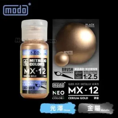 摩多modo金屬成色系列 油性 模型油 - MX-12 NEO 柿金 30ml
