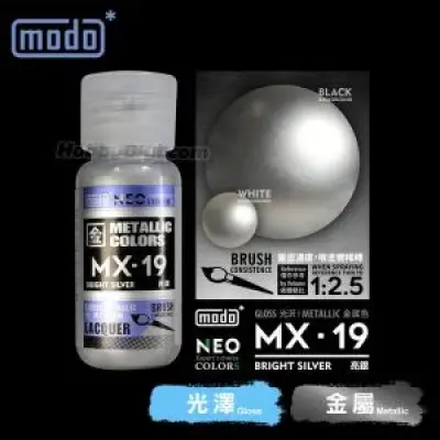 摩多modo金屬成色系列 油性 模型油 - MX-19 NEO 亮銀 30ml
