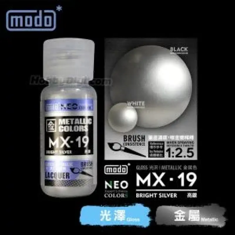 摩多modo金屬成色系列 油性 模型油 - MX-19 NEO 亮銀 30ml