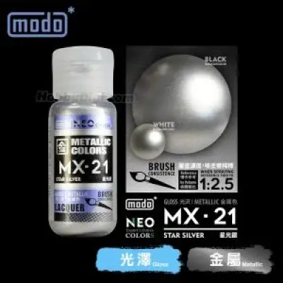 摩多modo金屬成色系列 油性 模型油 - MX-21 NEO 星光銀 30ml