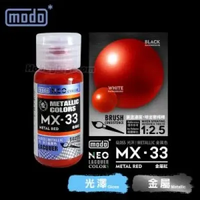 摩多modo金屬成色系列 油性 模型油 - MX-33 NEO 金屬紅 30ml