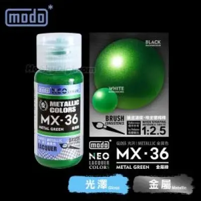 摩多modo金屬成色系列 油性 模型油 - MX-36 NEO 金屬綠 30ml