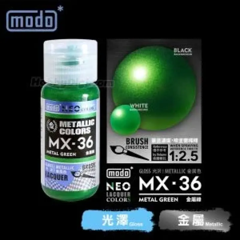 摩多modo金屬成色系列 油性 模型油 - MX-36 NEO 金屬綠 30ml