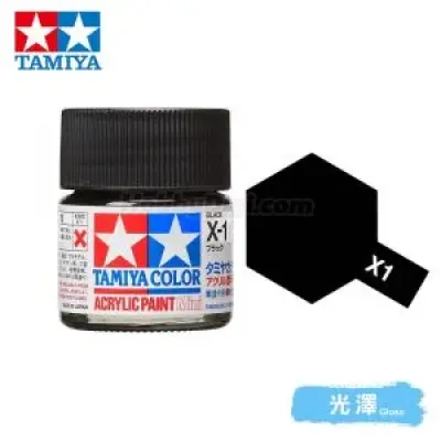 Tamiya 81501 Tamiya 彩色壓克力顏料 Mini X-1 黑色 10ml