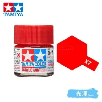 Tamiya 81507 Tamiya 彩色壓克力顏料 Mini X-7 紅色 10ml