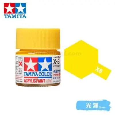 Tamiya 81508 Tamiya 彩色壓克力顏料 Mini X-8 檸檬黃 10ml