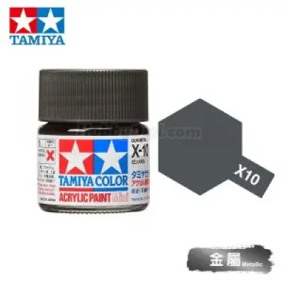 Tamiya 81510 Tamiya 彩色壓克力顏料 Mini X-10 槍色 10ml