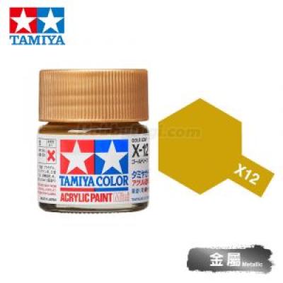 Tamiya 81512 Tamiya 彩色壓克力顏料 Mini X-12 金箔 10ml