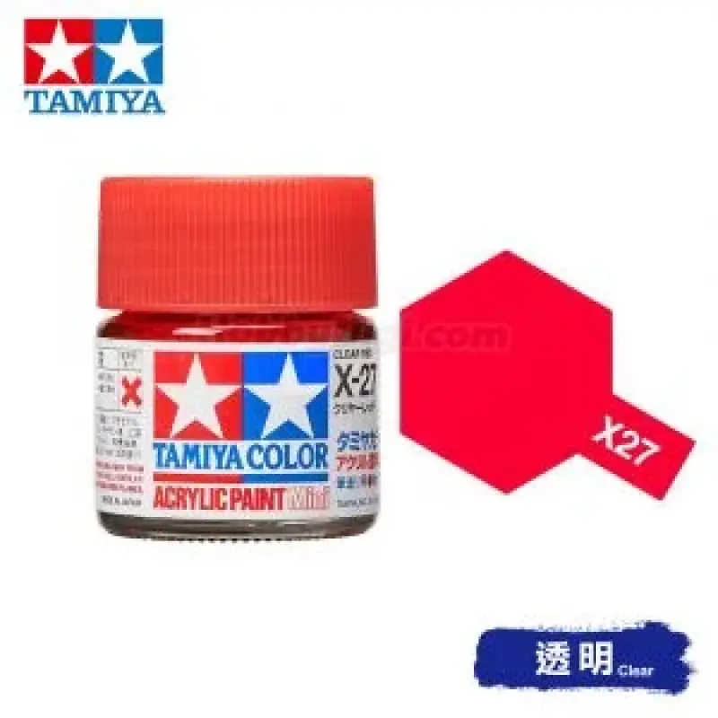 Tamiya 81527 Tamiya Color Acrylic Paint Mini X-27 Clear Red 10ml