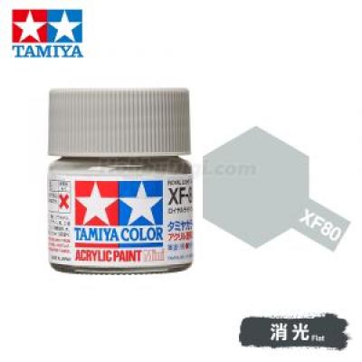 Tamiya 81780 Tamiya Color Acrylic Paint Mini XF-80 Royal Light Grey 10ml