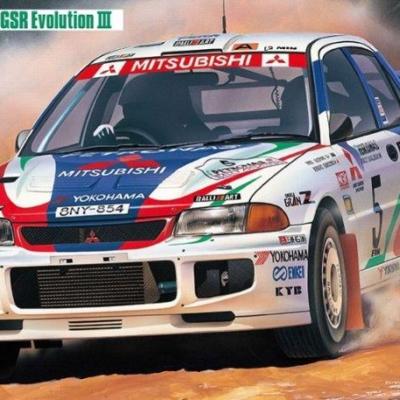 長谷川1/24三菱Lancer Evo III GSR 1996馬來西亞拉力賽模型