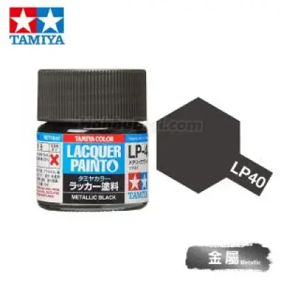 Tamiya 82140 Tamiya Color Lacquer Paint LP-40 Metallic Black 10ml
